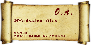 Offenbacher Alex névjegykártya